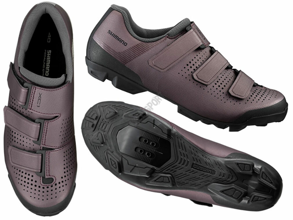 Buty rowerowe damskie MTB SHIMANO XC100 machoniowy