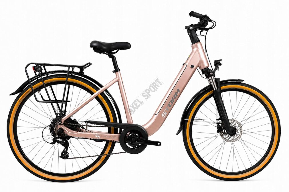 Rower elektryczny damski STORM E-Diamond PRO (28'') R19 łosoś