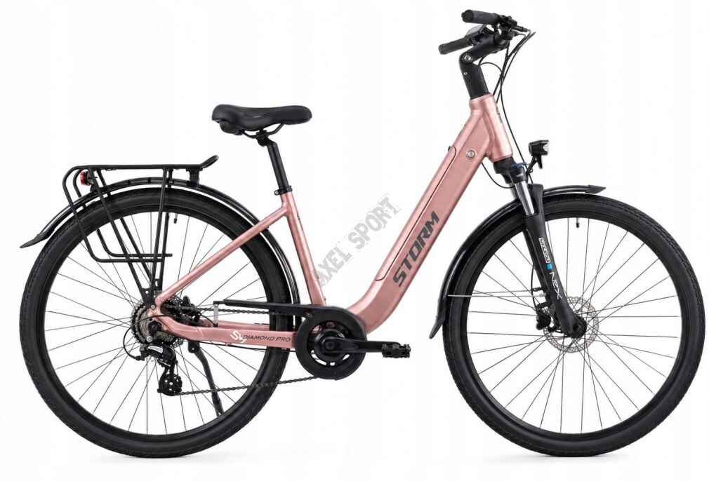 Rower miejski elektryczny Storm E-Diamond PRO (26'') R17 Lady łososiowy