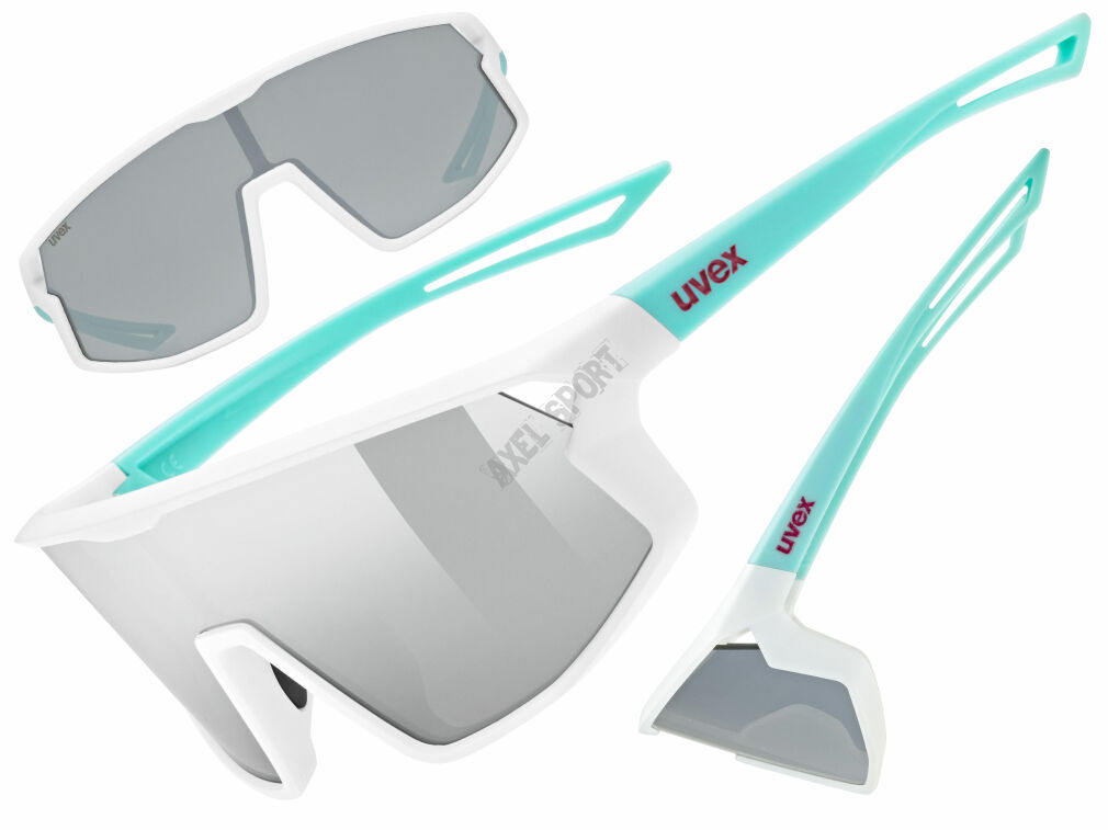 Okulary rowerowe UVEX Skyryse Jr. white-green matt (mirror silver) S3