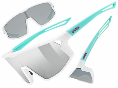 Okulary rowerowe UVEX Skyryse Jr. white-green matt (mirror silver) S3