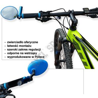 Lusterko rowerowe szklane AJS mocowane w otwór kierownicy - czarne - 9