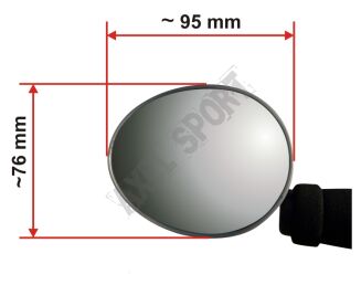Lusterko rowerowe szklane AJS mocowane w otwór kierownicy - czarne - 3