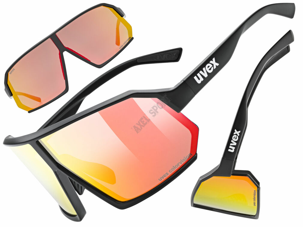 Okulary rowerowe UVEX Sportstyle 237 CV black matt (mirror red) S2