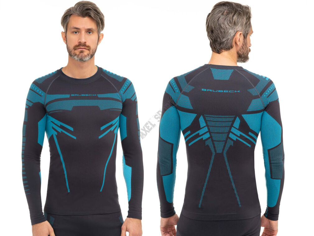 Bluza męska Brubeck Dry Thermo grafit/nieb XXL