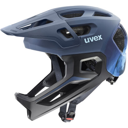 Kask rowerowy fullface UVEX React JR Dusk blue mat 52-56cm