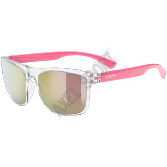 Okulary rowerowe dziecięce UVEX Rookie clear-pink pink S3 - 2