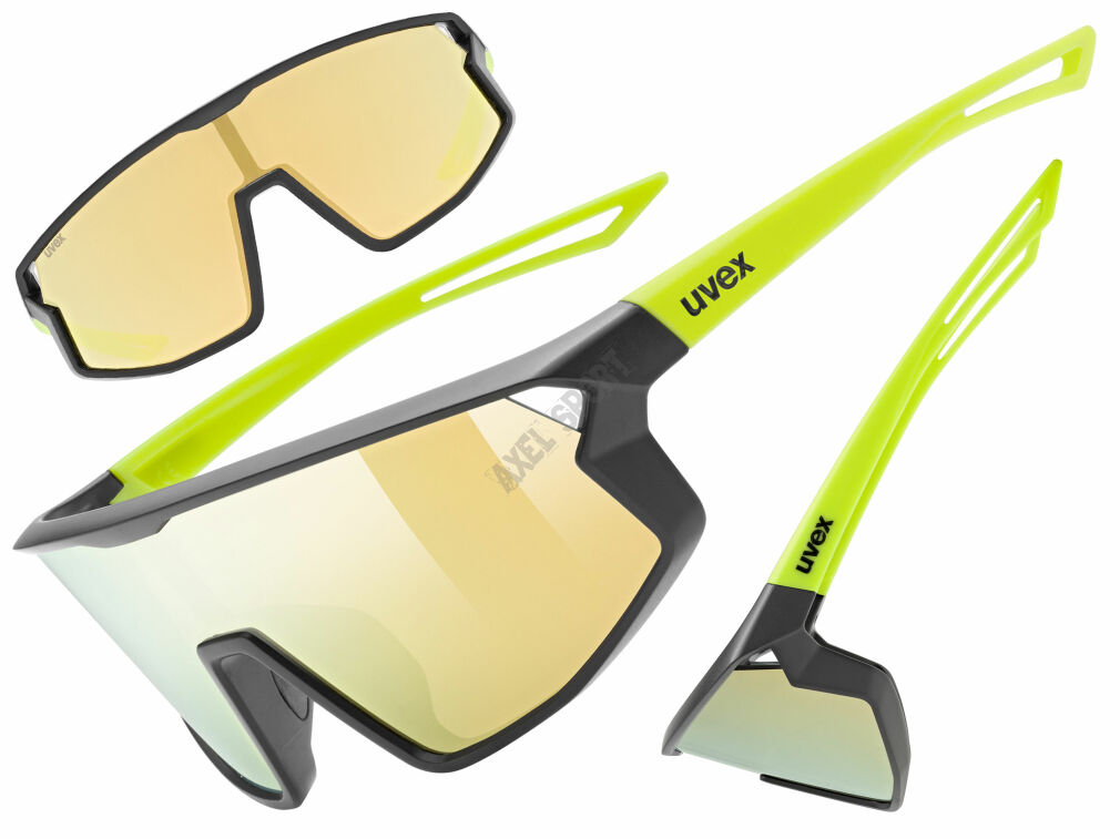 Okulary rowerowe UVEX Skyryse Jr. black-yellow matt (mirror yellow) S3