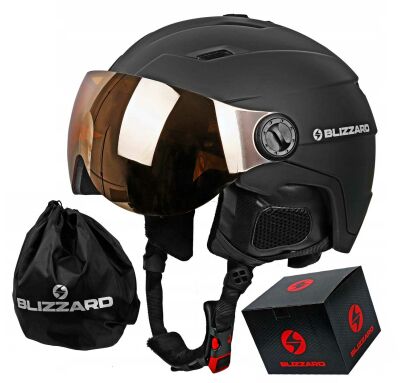 Kask narciarski BLIZZARD Double Visor black S2 orange