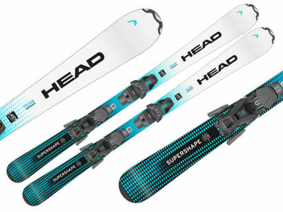 Narty HEAD Supershape Team Easy JRS white/blue + Wiązania JRS 7.5 GW