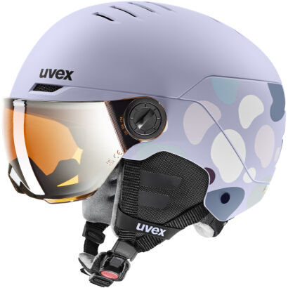 Kask narciarski dziecięcy UVEX Rocket jr. Visor lavender abst S2
