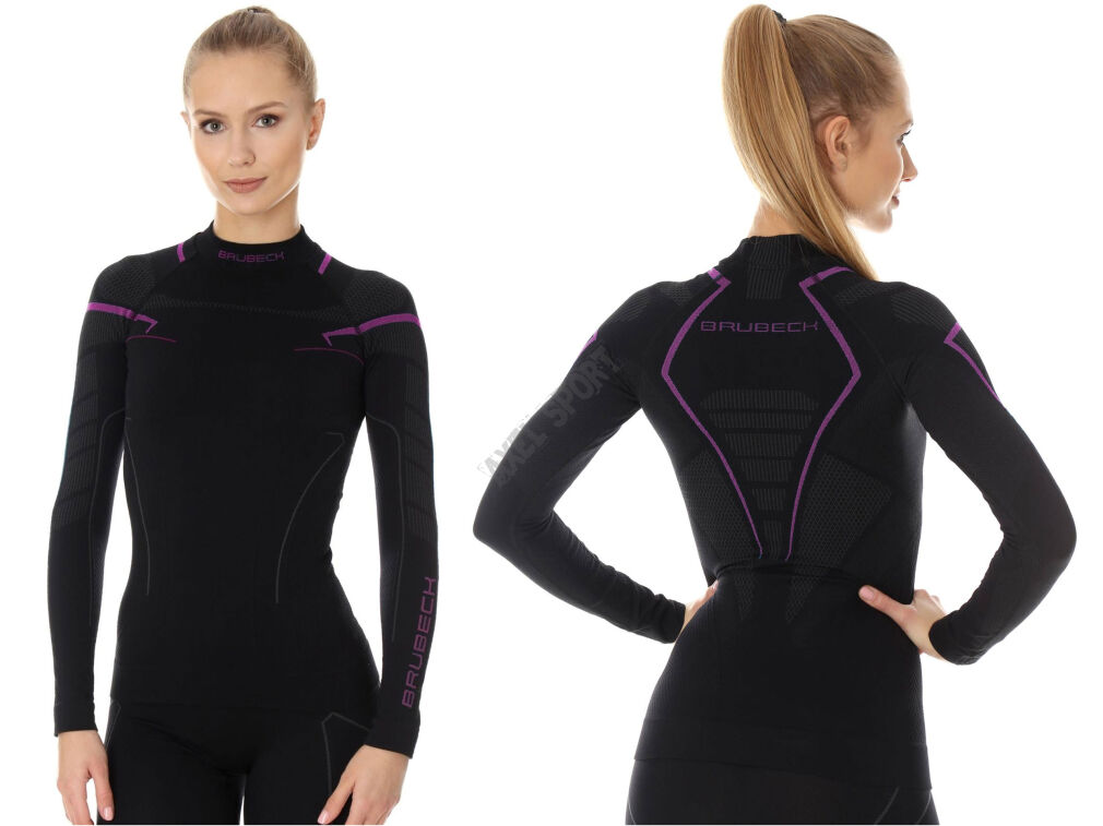 Bluza damska ciepła Brubeck THERMO czar/róż S