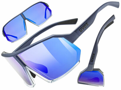 Okulary rowerowe UVEX Sportstyle 237 metallic blue-clear (mirror blue) S2