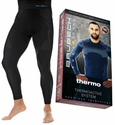 SPODNIE THERMO MĘSKIE BRUBECK LE11840A BLK/NIEB