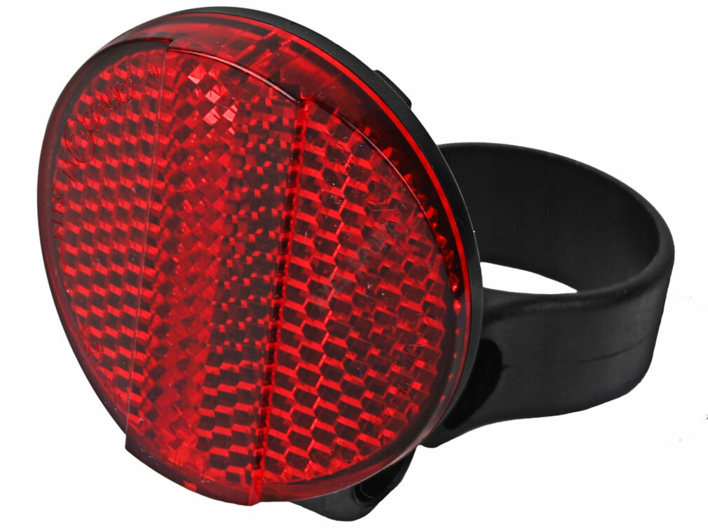 ODBLASK ROWEROWY TYLNY CZERWONY OKRĄGŁY DŁ 30,9 mm