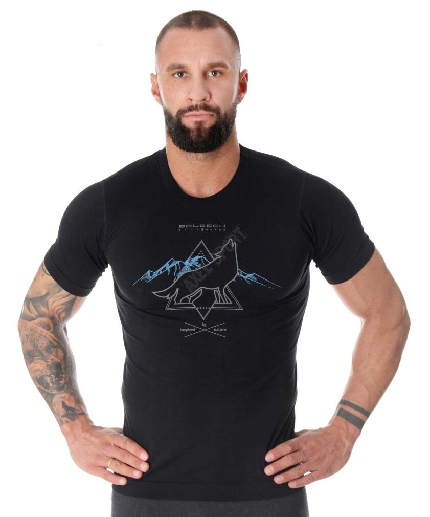 Koszulka termoaktywna Brubeck Active Wool czarna XXL