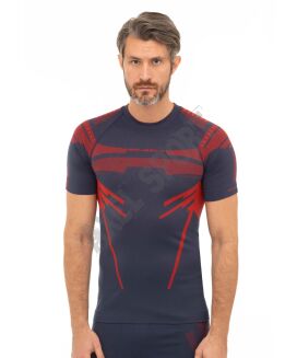 Koszulka termoaktywna męska Brubeck DRY niebiesko/czerwona S - 2