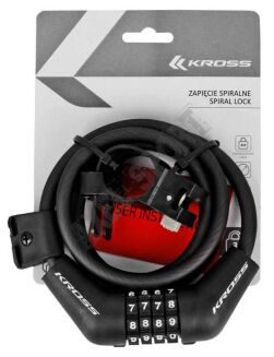 ZAPIĘCIE ROWEROWE SPIRALNE KROSS KZS 110S CZARNE + UCHWYT - 5