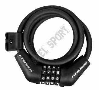 ZAPIĘCIE ROWEROWE SPIRALNE KROSS KZS 110S CZARNE + UCHWYT - 3