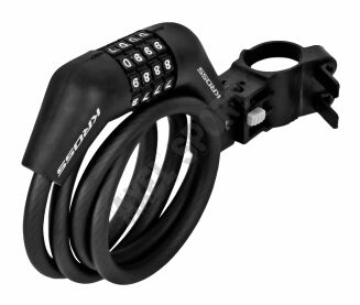 ZAPIĘCIE ROWEROWE SPIRALNE KROSS KZS 110S CZARNE + UCHWYT - 2