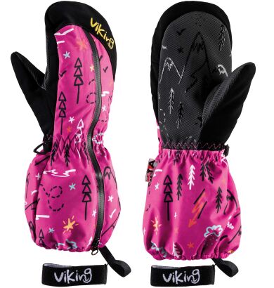 Rękawice jednopalczaste zimowe dziecięce VIKING Snoppy Kids pink