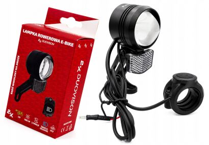 Lampa przednia 2K DUOVISION E-BIKE 1000/500 lm drogowe/mijania 12V