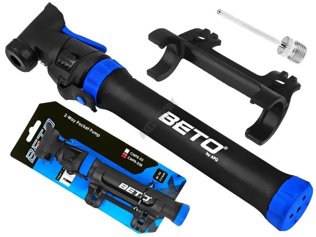 Pompka rowerowa BETO CMPB-03B + uchwyt + igła