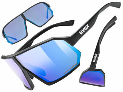Okulary rowerowe UVEX Sportstyle 237 CV black matt (mirror blue) S2