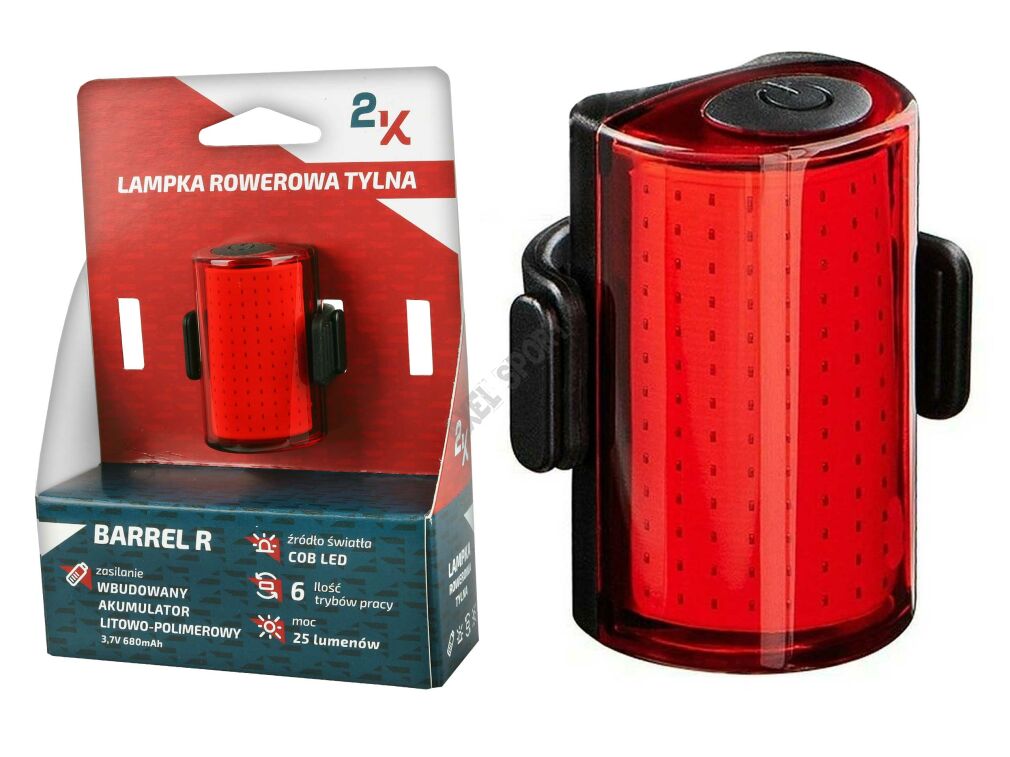 Lampka rowerowa Tylna Barrel 25LM