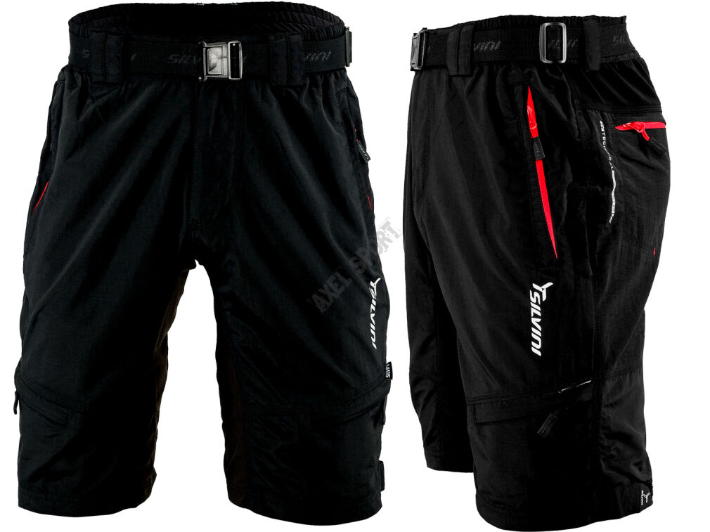 Spodenki rowerowe sportowe SILVINI Rango - black/red (czarno-czerwone)