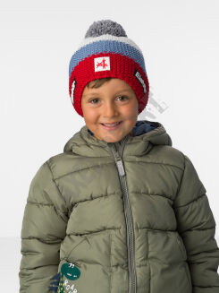 Czapka zimowa dziecięca z pomponem Eisbar Star MU SA szar-biał-nieb-czer - 3