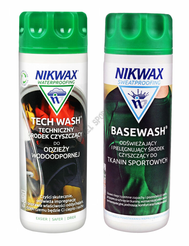 Środek piorący Nikwax TECH WASH 300ml + Nikwax Base Wash 300ml