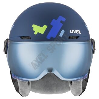 Kask narciarski dziecięcy UVEX Rocket JR visor blue Puzzle - 2