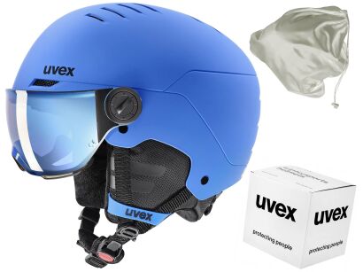 Kask narciarski UVEX Rocket JR visor blue
