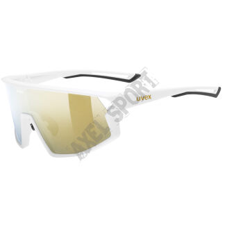 Okulary rowerowe przeciwsłoneczne UVEX Skyryse white matt/mirror gold (S3) - 2