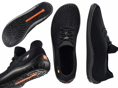 Buty sportowe męskie lekkie wygodne BRUBECK BAREFOOT Merino czarne 47
