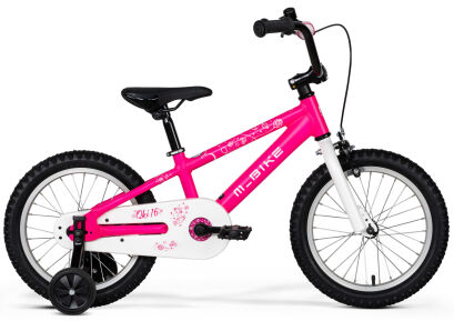 Rower dziecięcy M-Bike QKI 16" różowy/biały