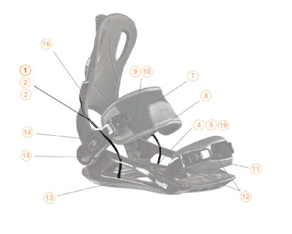 Kabel linka do wiązań snowboardowych HEAD RX black