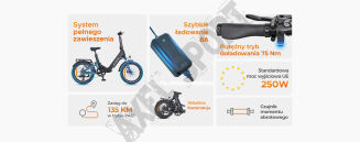 Rower elektryczny składany ENGWE L20 3.0 Boost (20'') black 250W - 12