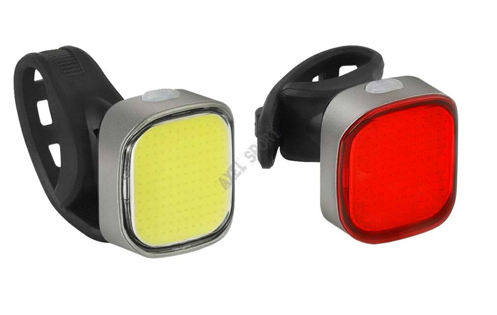 Lampki oświetlenie rowerowe zestaw JY-6217F+T przód 70lm / tył 25lm USB