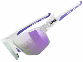Okulary rowerowe UVEX Axos set white matt (mirror purple) S3/S0 - 2