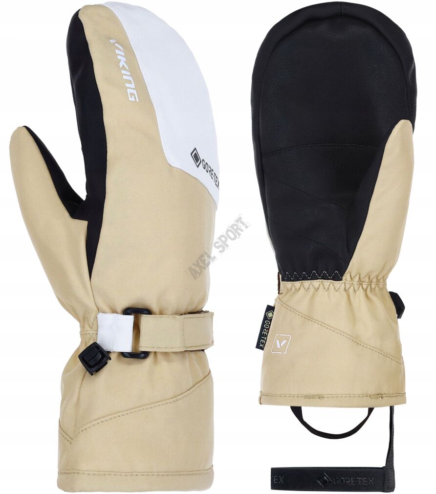 Rękawice narciarskie damskie VIKING Sherpa GTX Mitten 2.0 Beige-white