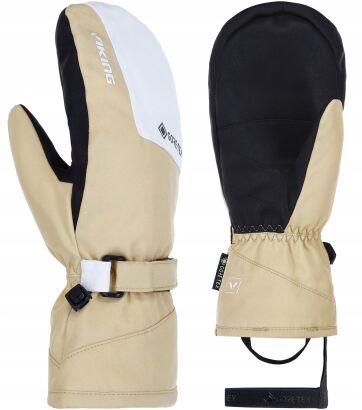 Rękawice narciarskie damskie VIKING Sherpa GTX Mitten 2.0 Beige-white