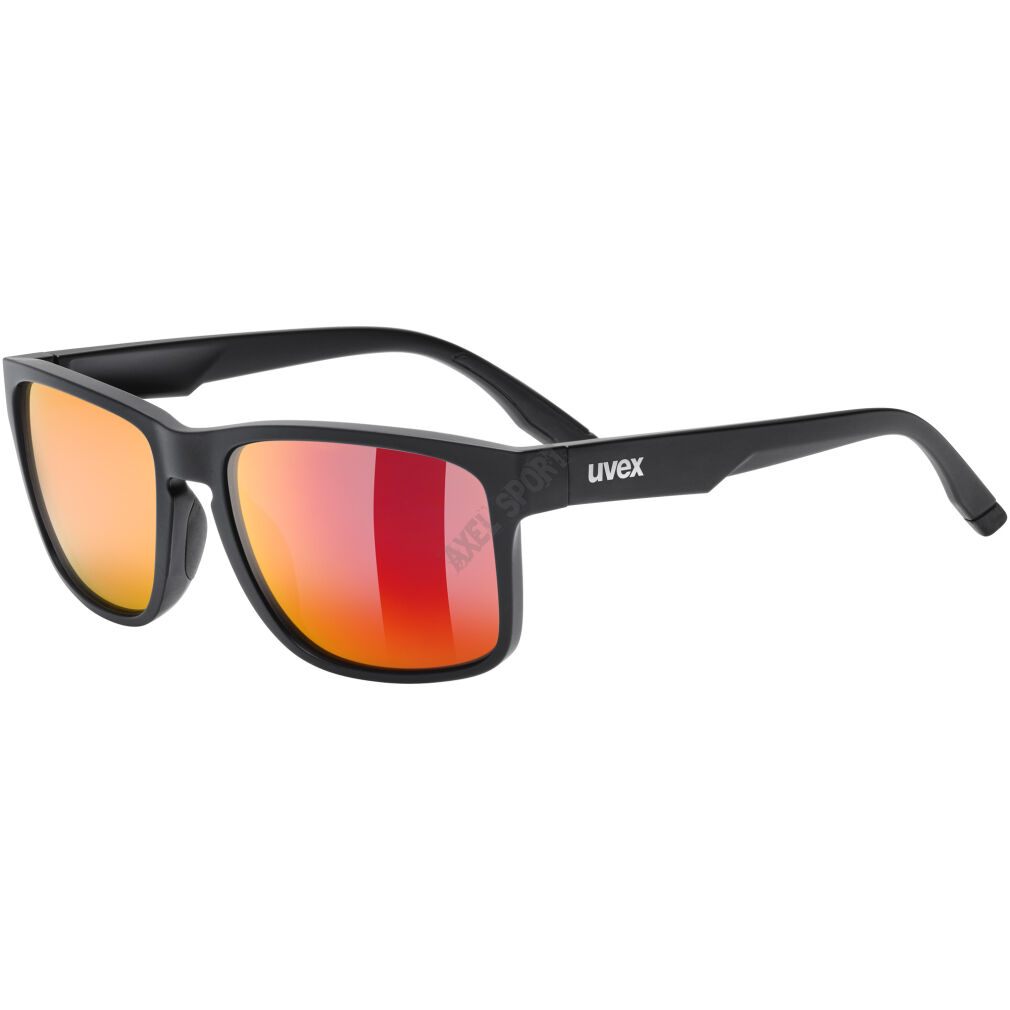 Okulary rowerowe przeciwsłoneczne UVEX Poise black matt/mirror red (S3)