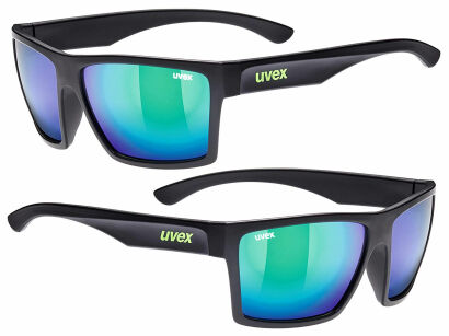 Nowoczesne przeciwsłoneczne Okulary UVEX lgl 29 - black mat mirror green S3