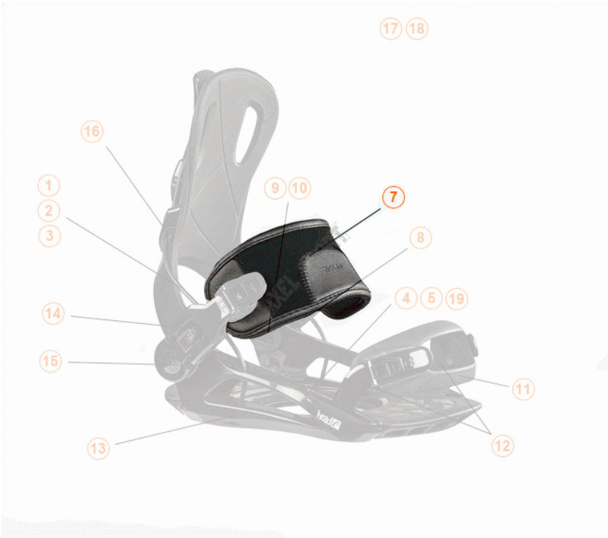 Górny pasek do wiązań snowboardowych HEAD ankle strap RX ONE kpl