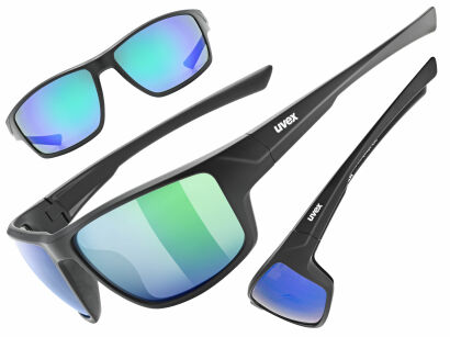 Okulary rowerowe UVEX Sportstyle 230 black matz green S3