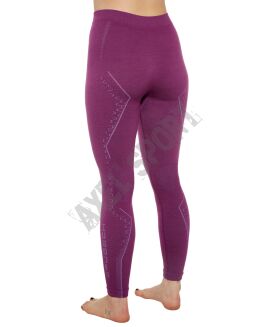 Spodnie Legginsy damskie BRUBECK EXTREME MERINO fuksja S - 2