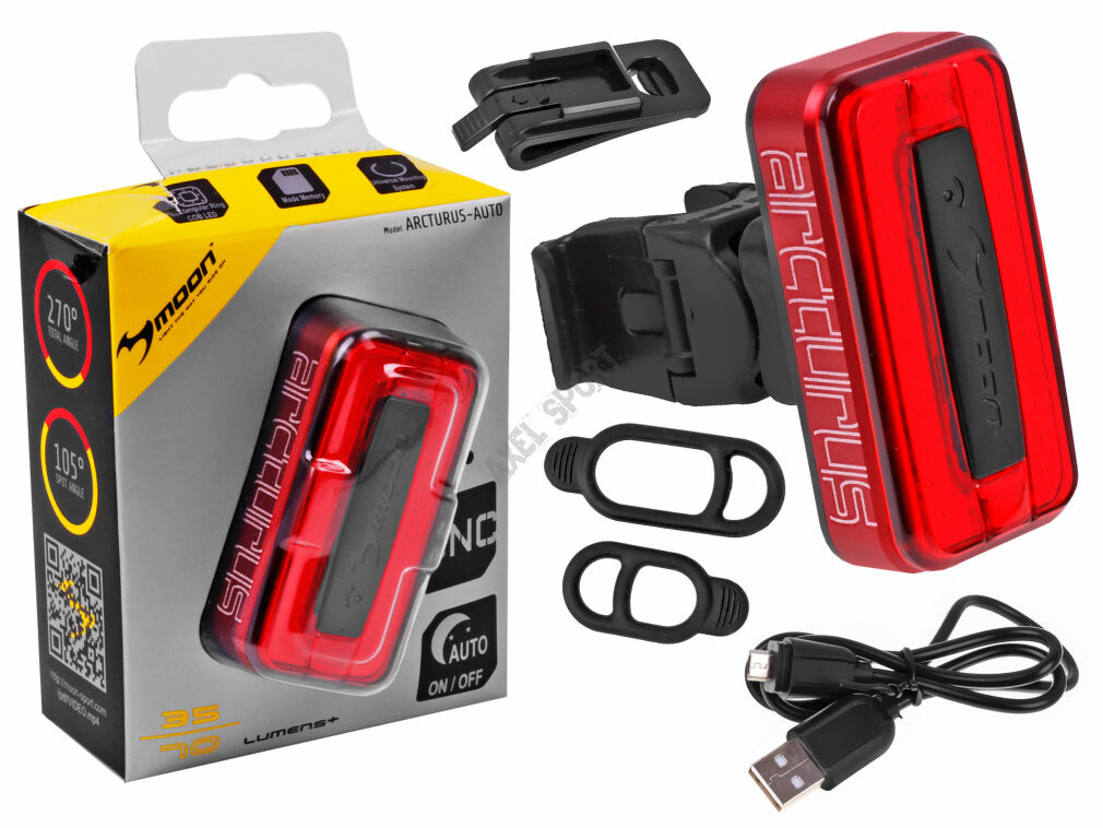 Lampka rowerowa tylna MOON Arcturus Auto 70 LM