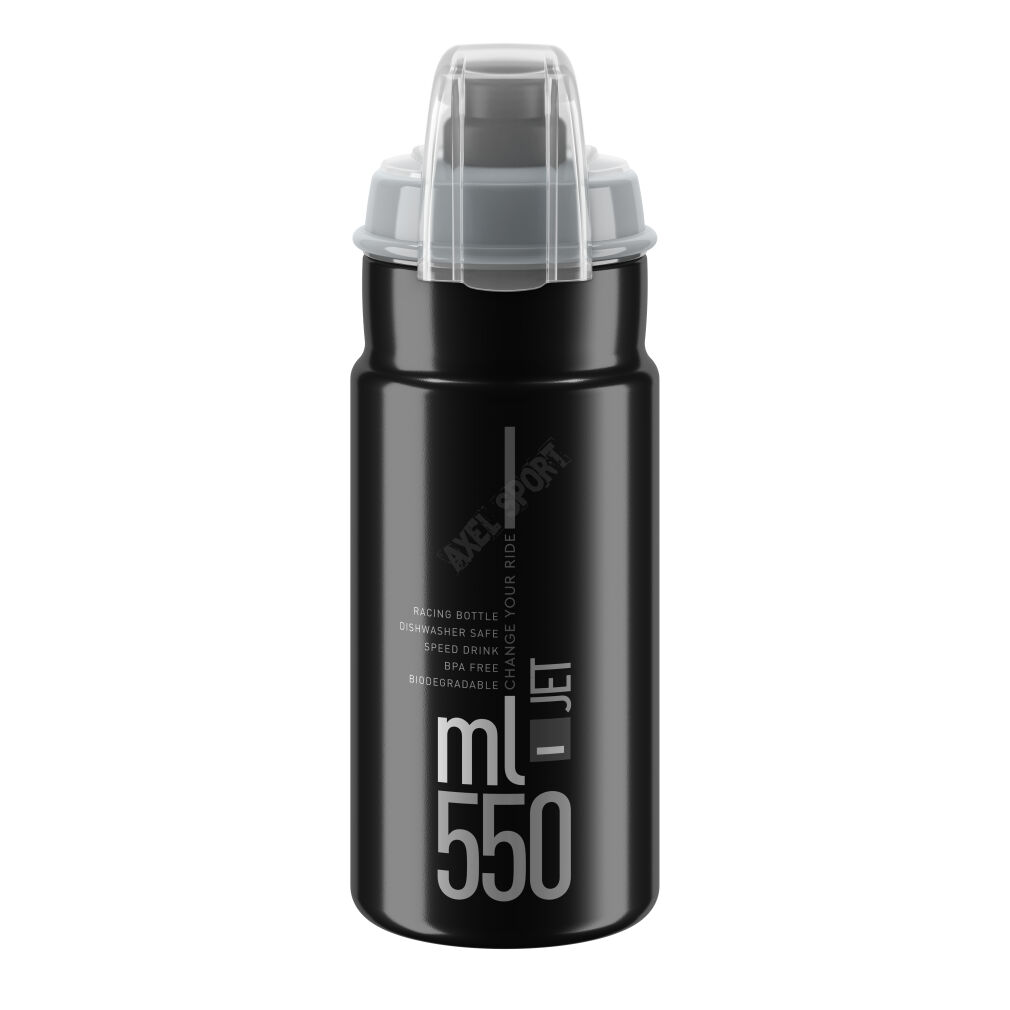 Bidon rowerowy ELITE Jet Plus black grey logo 550 ml